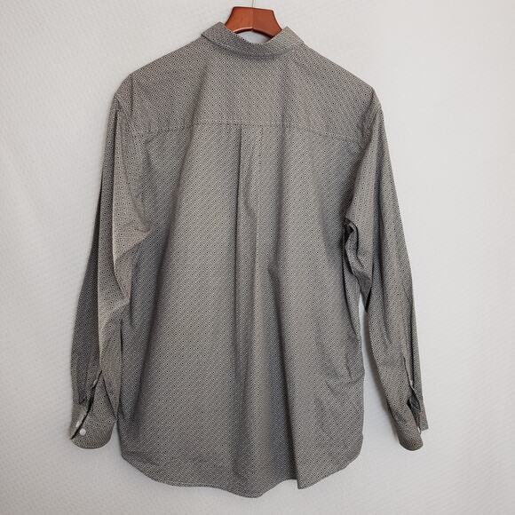 Cinch Men's Sz M Classic Fit Walter LS Dress Shirt‎ Gray Geometric 100% Cotton - Picture 8 of 15
